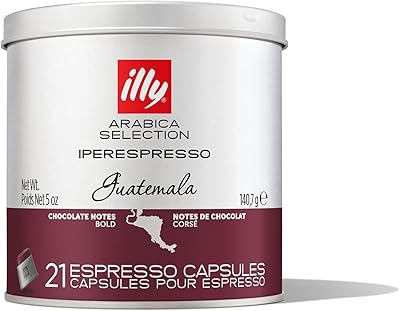 Capsules de café au chocolat illy iber espresso guatemala - paquet de 140,7