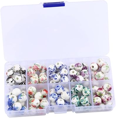 Coheali 100 pièces colliers de perles fille bijoux enfants collier porcelaine fleur perles