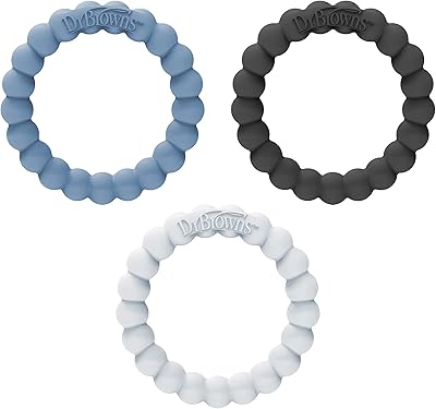 Anneaux de dentition flexis pour bébé dr. brown's, 100 % silicone souple, paquet