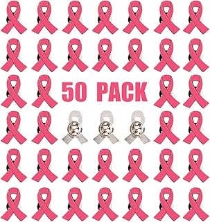 Paquet de 50 épingles de sensibilisation au cancer du sein en ruban rose