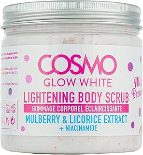 Gommage corporel éclaircissant cosmo glow white 475 ml | extrait de mûre