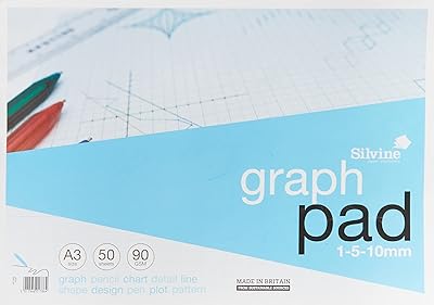 Cahier graphique sylvin format a3 50 feuilles haute qualité 90g/m2, imprimé 1-5-10mm réf