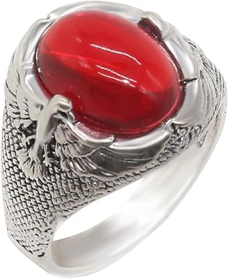 Bague de cocktail en cristal viking rouge, bague ovale en pierres précieuses, bague de motard gothique punk, bague de fiançailles, bijoux pour hommes et garçons. Trouvez tout ce dont vous avez besoin sur Diaytar Sénégal