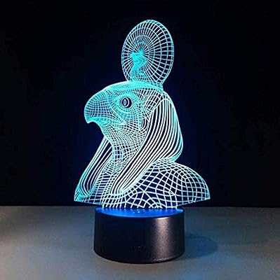 Veilleuse led égyptienne 3d pour la décoration de la maison, 7/16 couleurs, interrupteur