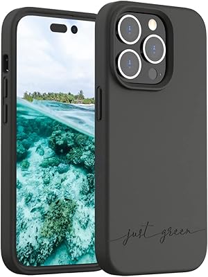 Coque de protection au design écologique just green pour iphone 14 pro, noir