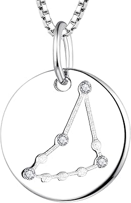 Collier pour femme en argent sterling avec signe du zodiaque en forme