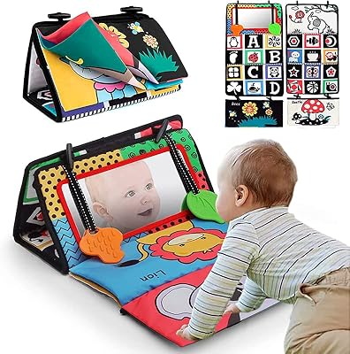 Jouets miroir pour nouveau-né tummy time activité 3d à contraste élevé