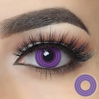 Lentilles de contact souples violettes spirales colorées cosplay pour fête d'halloween avec sac
