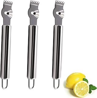 Éplucheur de citron à cocktail en acier inoxydable 3 pièces, éplucheur d'agrumes orange avec couteau à canal, accessoires de cuisine, outil de couteau pour cuisine et bar, lavable au lave-vaisselle. Diaytar : L'excellence du service, la douceur des prix