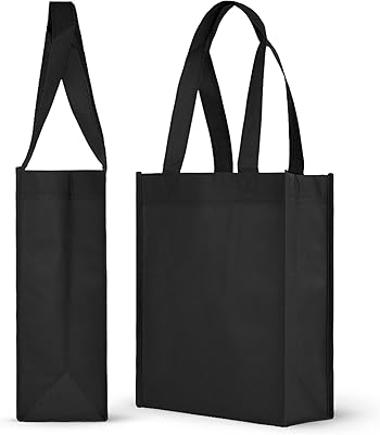 Sacs fourre-tout réutilisables pour cadeaux/fêtes/déjeuner - paquet de 25, noir
