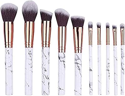 Ensemble de pinceaux de maquillage avec manche à motif marbré - fond