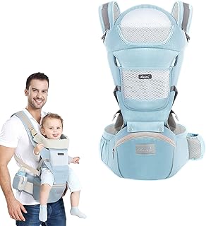 Porte-bébé avec siège hanche et taille pour l'avant et l'arrière ventilé confortable