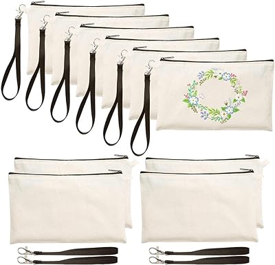 Goodrun 10 pièces sacs à cosmétiques vides par sublimation avec dragonne pour le rangement