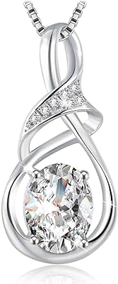 Collier élégant pour femme en argent sterling 925 plaqué or blanc 18 carats de j. rose, un pendentif parsemé de cristaux de diamant de swarovski, livré dans un emballage cadeau. Achetez en toute sérénité sur Diaytar