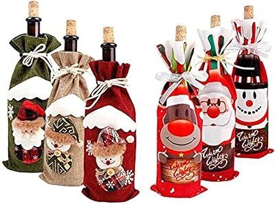 Skido 6 pièces décorations de noël pour la maison couvercle de bouteille