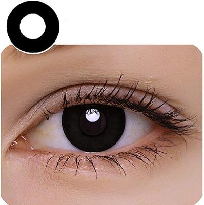 Lentilles de contact colorées souples jetables annuelles halloween cosplay avec étui - noir