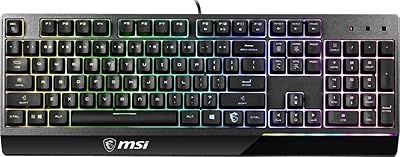 Clavier de jeu msi gk30 ar, touches multicolores, hydrofuge - noir