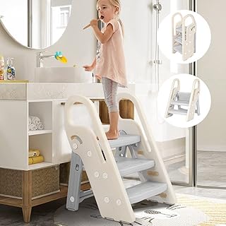 H-cosme tabouret pliant pour bébé tabouret d'entraînement à la toilette réglable en 3
