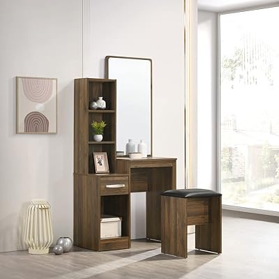 Home box cultorp, ensemble armoire 2 pièces avec miroir et tabouret, 79,5 x