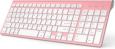 Clavier bluetooth sans fil rose avec pavé numérique clavier double mode