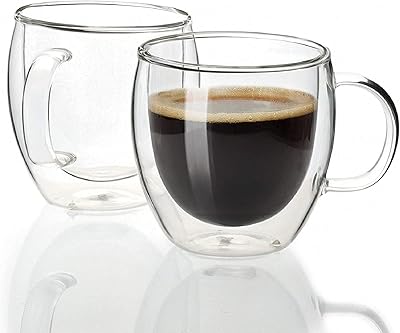 Ensemble de 2 tasses à café en verre de 80 ml - tasses
