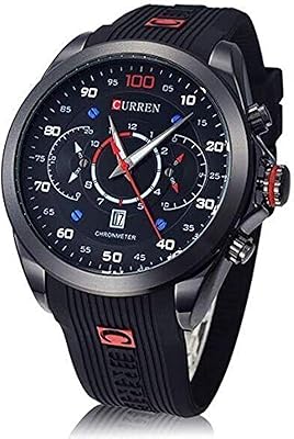 Montre décontractée curren pour homme, analogique, caoutchouc - 8166bb