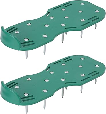Chaussures d'aérateur, alliage de zinc en plastique pour ameublir et aérer le gazon, aérateur d'herbe pour pelouse, le carottage utilise des boucles métalliques pour sécuriser les sangles, outils de jardin, aérateur de pelouse (vert). Diaytar : Le discount intelligent pour consommateurs avisés