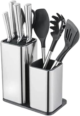 Ensemble de blocs de couteaux universels porte-ustensiles de cuisine en acier inoxydable porte-couteaux