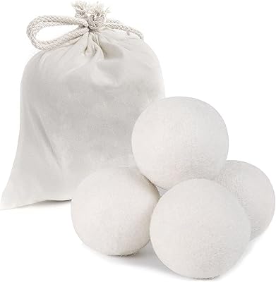 Boules de séchage de laine 4 boules de nettoyage linge réutilisables avec sac en coton. Diaytar : Des prix mini pour un service maxi