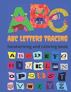 Livre de traçage d'écriture manuscrite et de coloriage de lettres abc : cahier