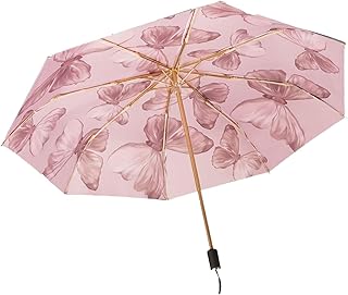 Wesbr parapluies, parapluie automatique femmes ensoleillé pluvieux double usage pliant portable parasol parasol