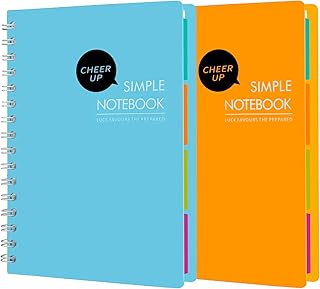 Cahier à spirale cheer up divisé en 4 sujets cahier spirales a5 pour