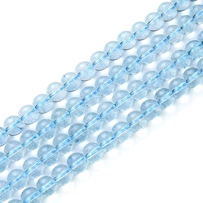 1 brin de topaze bleue naturelle, perles rondes en vrac de 6 mm