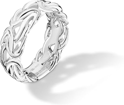 Bague de 7 mm en argent sterling 925 au design italien pour femme