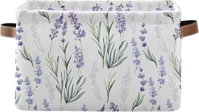Panier de rangement en tissu avec fleurs de lavande paniers à linge