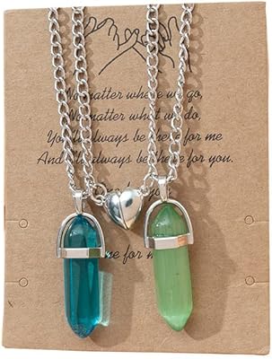 Collier magnétique assorti pour couple, cœur fendu, cristal, collier d'attraction mutuelle, collier