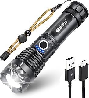 Lampe de poche led rechargeable par usb, lampe de poche puissante avec batterie