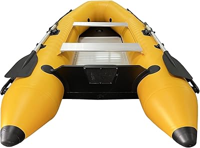 Bateau pneumatique de sport à tableau arrière de bateau gonflable visuti, couleur jaune