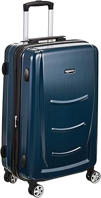 Bagage rigide amazonbasics avec chariots à roulettes, bleu foncé, 24