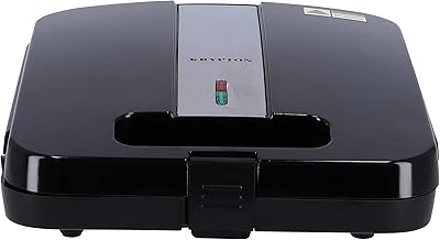 Machine à sandwich krypton à 4 tranches/plaque de cuisson nscooking, noire, knsm6199