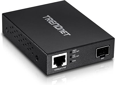 Convertisseur de média trendnet gigabit poe pd sfp, convertisseur de média fibre 100/1000base-t