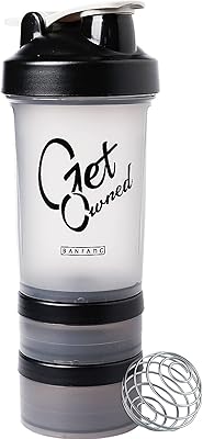 Bouteille d'eau de sport avec deux compartiments supplémentaires 150 ml + 100 ml