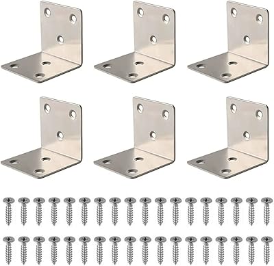 Support d'angle en forme de l 6 pièces en acier inoxydable robuste