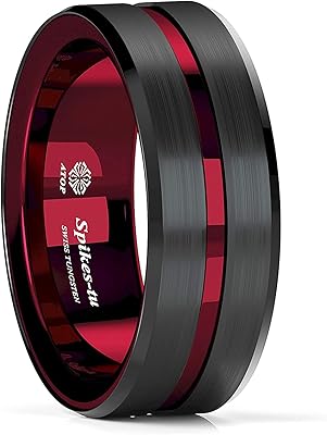 Bague en carbure de tungstène poli noir de 8 mm avec ajustement confortable