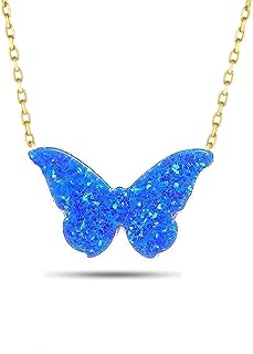 Collier pendentif animaux opale en or massif 14 carats moom pour femme, chaîne