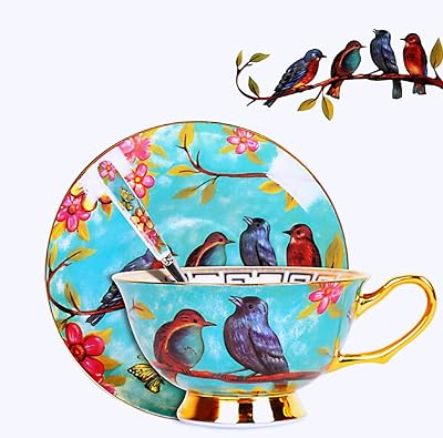 Un magnifique ensemble de tasses à café chinoises comprenant une cuillère une tasse