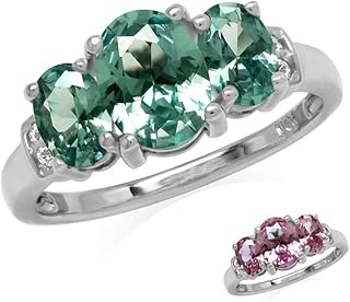 Bague en argent sterling 925 avec grenat et topaze blanche de forme ovale