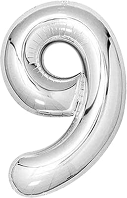 40" grand ballon argenté numéro 9 | ballon en aluminium