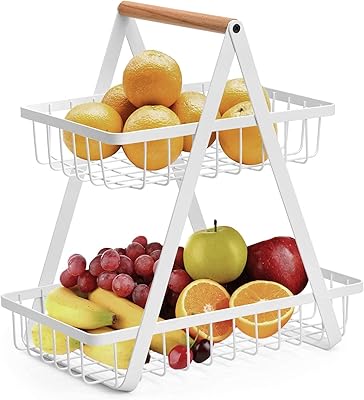Corbeille à fruits à 2 niveaux, paniers à fruits et à pain
