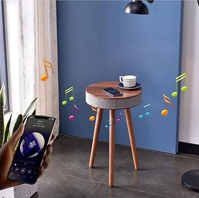 Table intelligente h&a modern home studio avec haut-parleur bluetooth intégré à 360 degrés